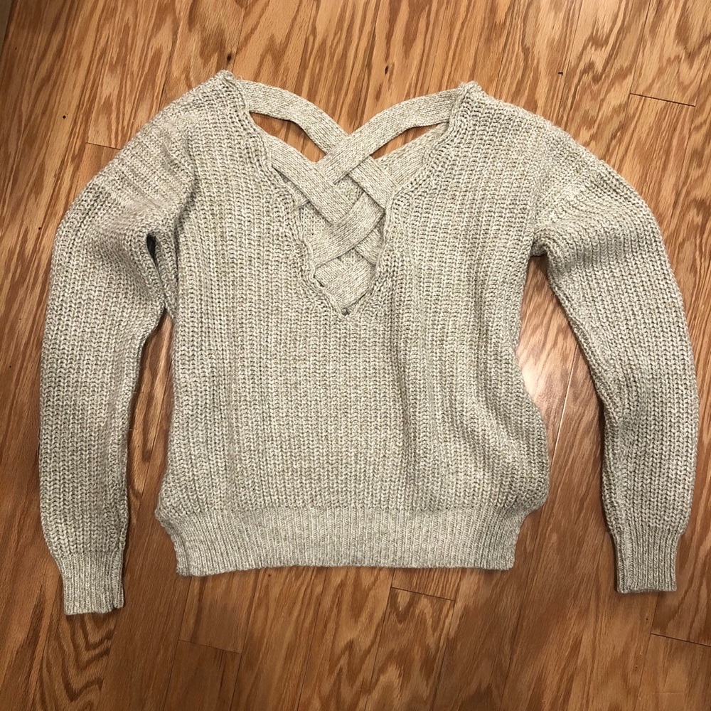 Cross back sweater